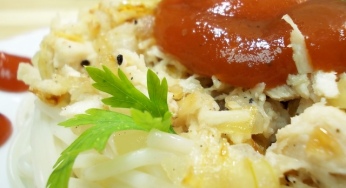 Спагетти по-флотски с курицей